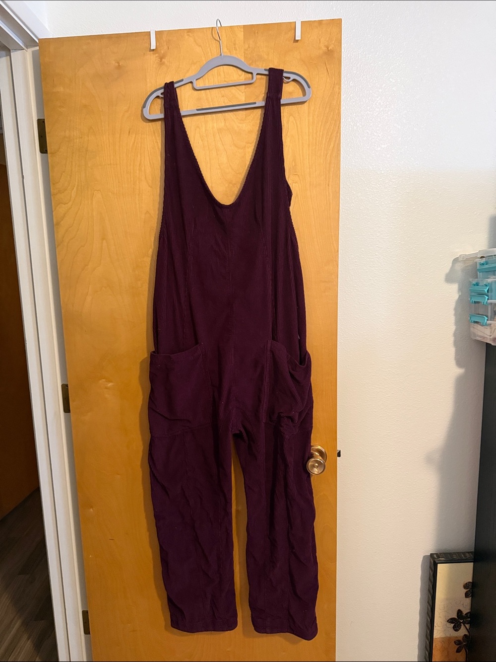Free People High Roller Corduroy Overalls - Plum
